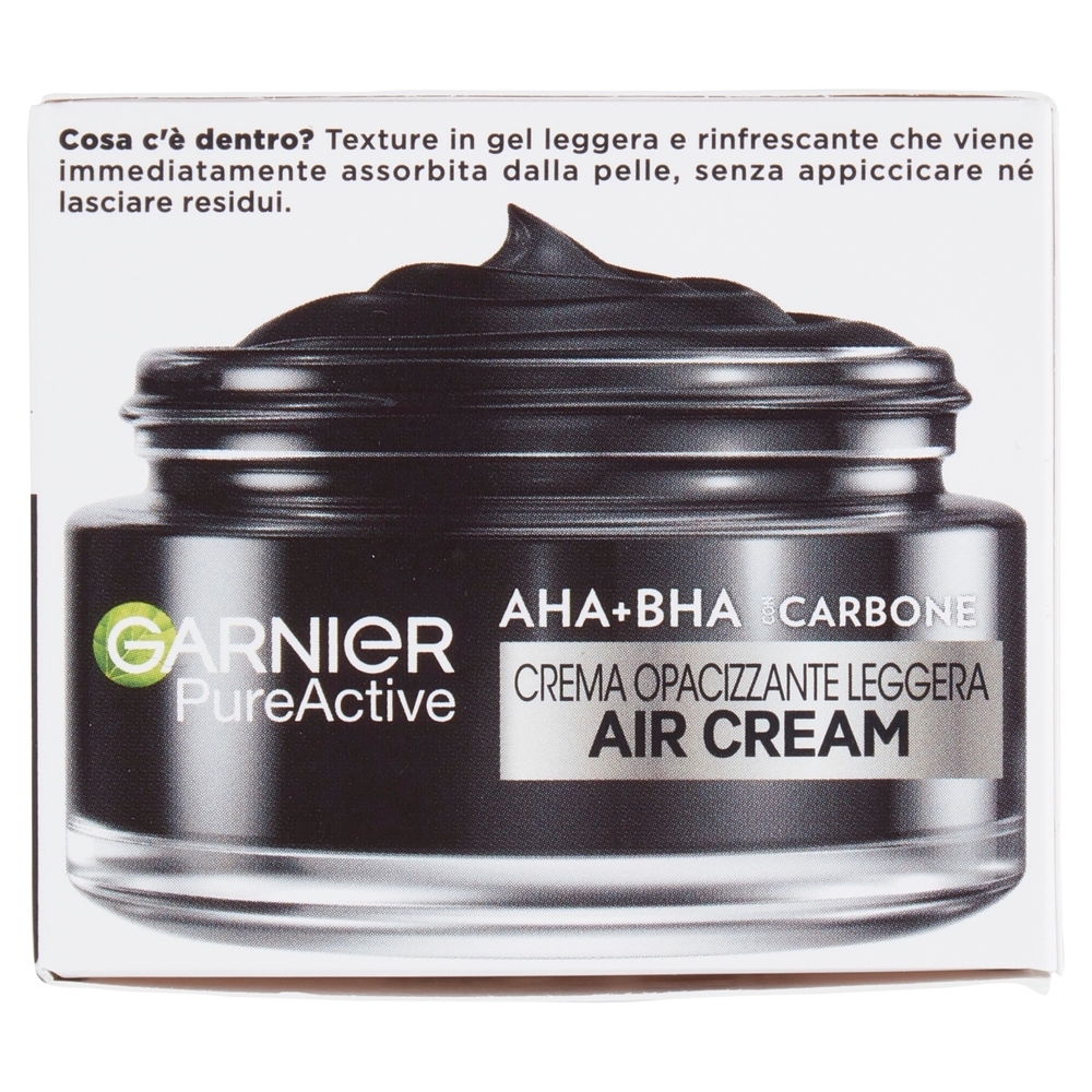 Garnier PureActive Air Cream AHA+BHA con Carbone - Crema Opacizzante Leggera 50 ml